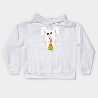 Cute Bunny With Carrot Kids Hoodie